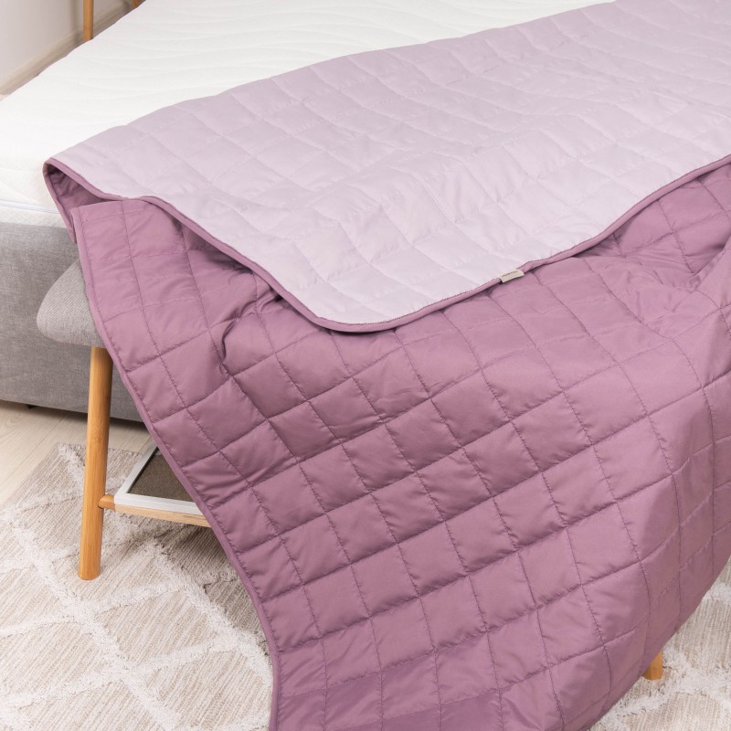 Покривало стьобане двустороннє Viluta Дует 210х220 Пудрова троянда