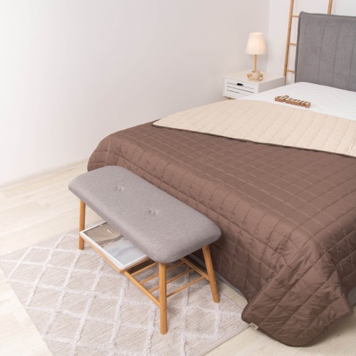 Покривало стьобане двустороннє Viluta Дует 210х240 Шоколадно-ванільний