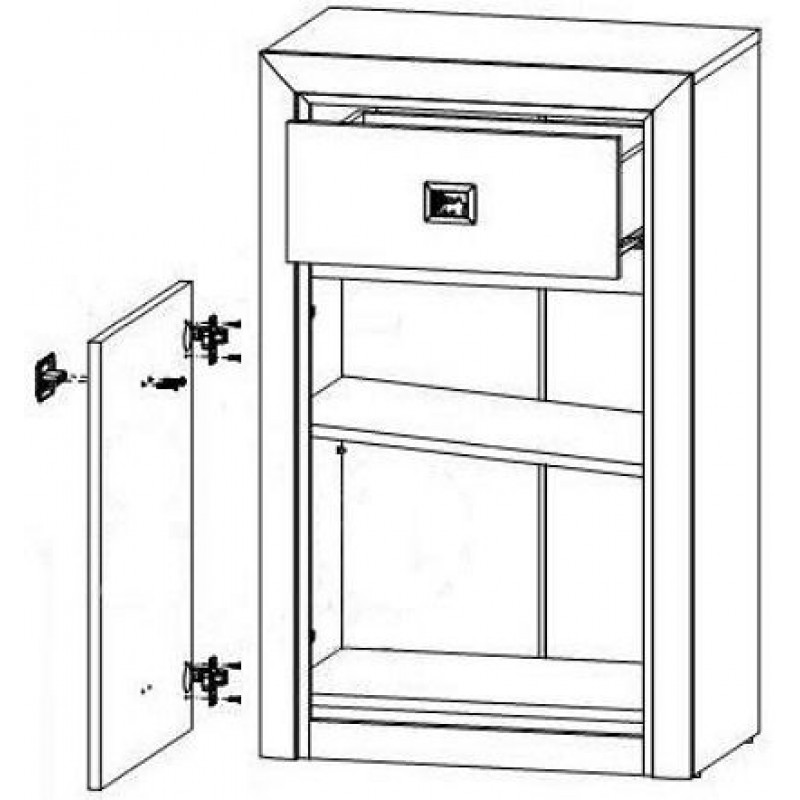 Комод Коен 2 KOM1D1S ВМК-Україна 1-дверний з 1 шухлядою Сосна арізонська/дуб корабельний