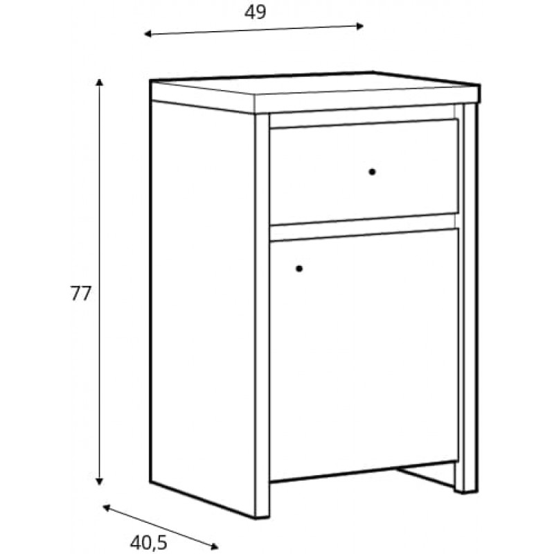 Комод Крістіна KOM1D1SP (B) ВМК-Україна 1-дверний з 1 шухлядою Білий/білий глянець