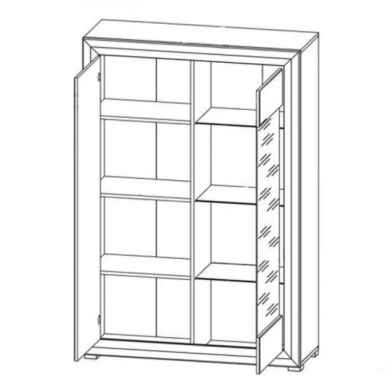 Вітрина Маркус REG1W1D ВМК-Україна 2-дверна з підсвіткою Джанні/дуб камяний