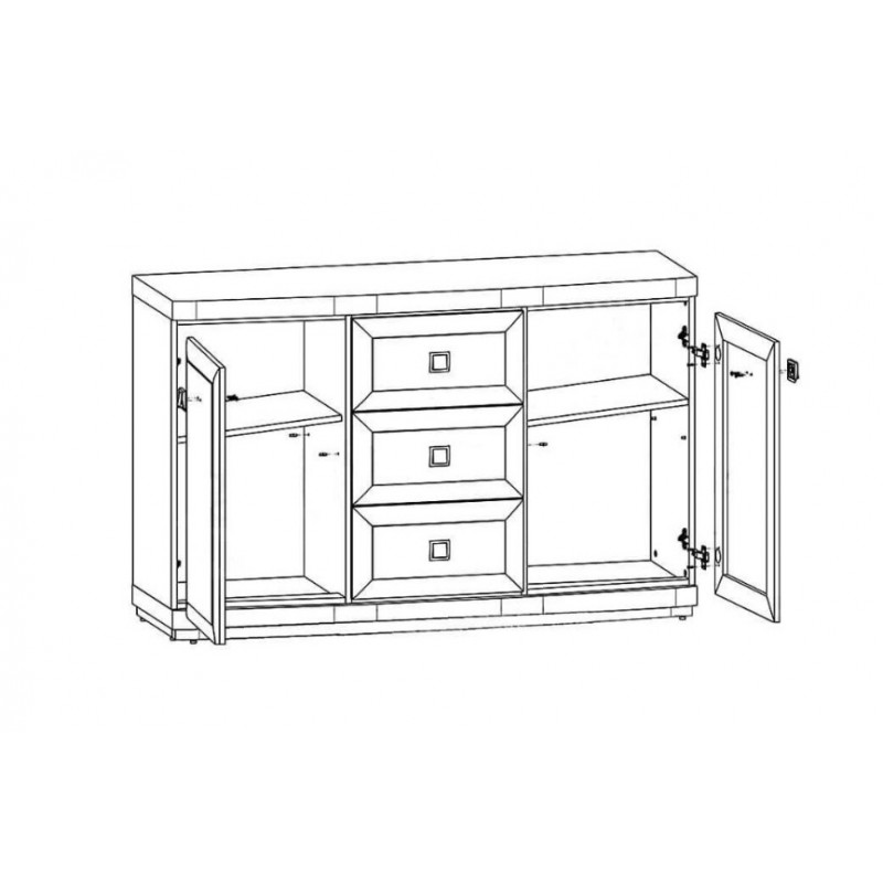 Комод Орегон KOM2D3S ВМК-Україна 2-дверний з 3 шухлядами Сосна арізонська/дуб больцано