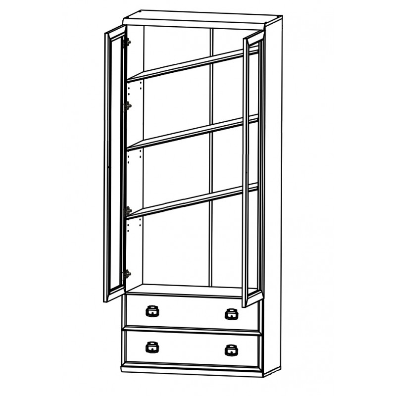Вітрина Індіана JWIT2D2S/80 ВМК-Україна 2-дверна з 2 шухлядами Сосна арізонська