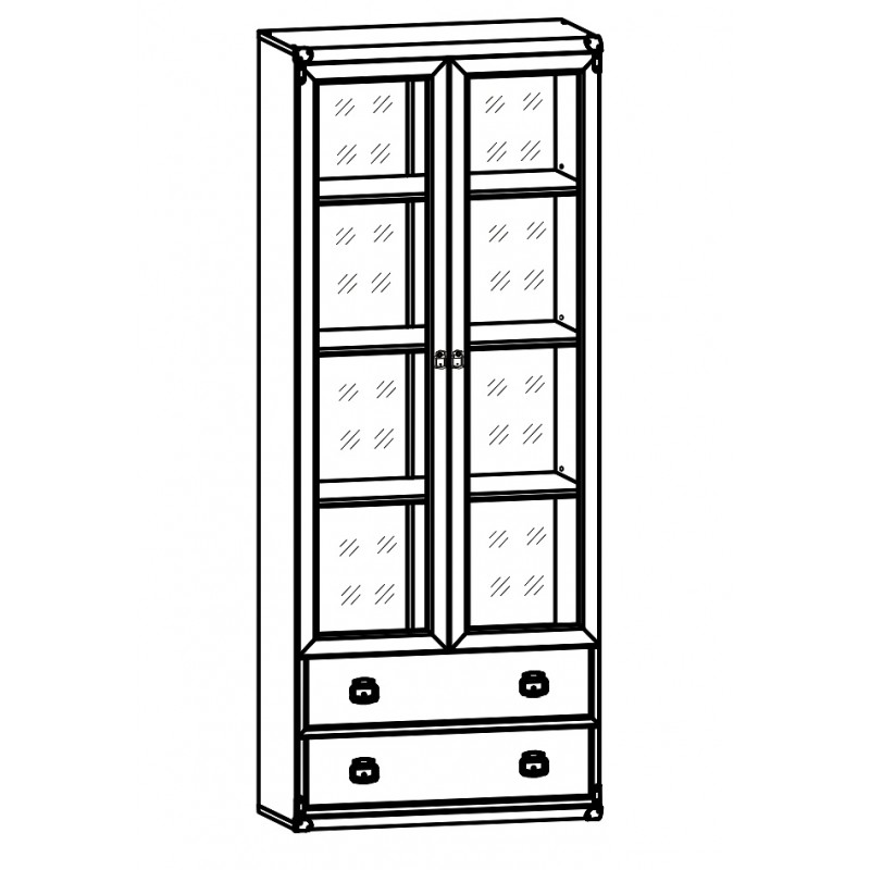 Вітрина Індіана JWIT2D2S/80 ВМК-Україна 2-дверна з 2 шухлядами Сосна арізонська