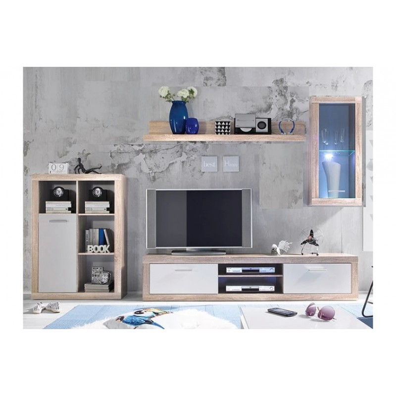 Стінка у вітальню Барселона ВМК-Україна Дуб сонома/німфея альба