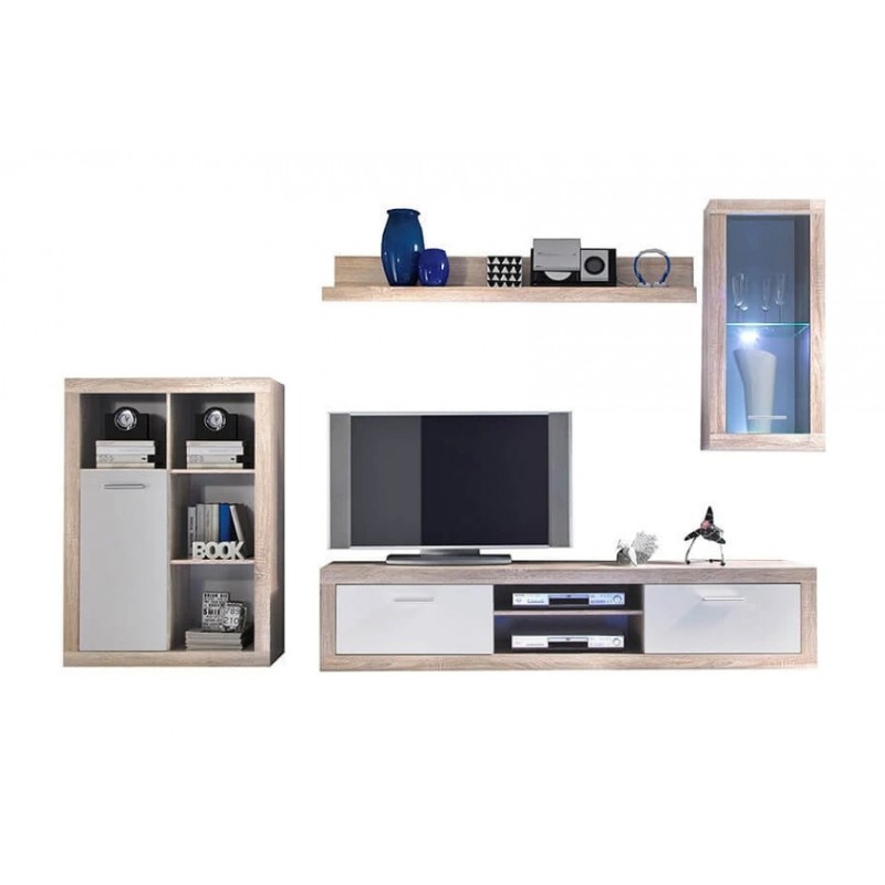 Стінка у вітальню Барселона ВМК-Україна Дуб сонома/німфея альба