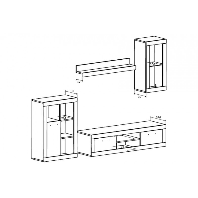 Стінка у вітальню Барселона ВМК-Україна Дуб сонома/німфея альба