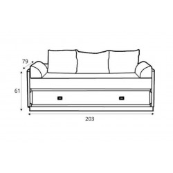 Ліжко-диван розсувний Індіана JLOZ80/160 ВМК-Україна з матрацом з подушками Дуб шутер