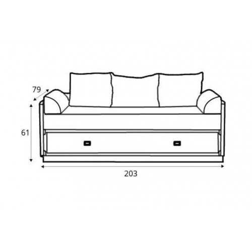 Ліжко-диван розсувний Індіана JLOZ80/160 ВМК-Україна з матрацом з подушками Дуб шутер