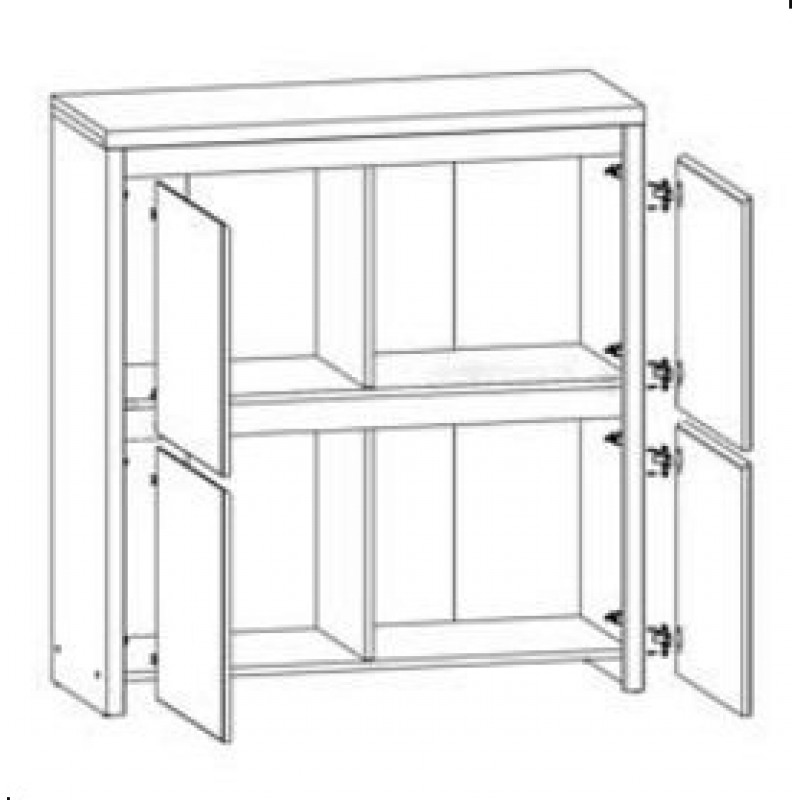 Комод Каспіан KOM4D БРВ 4-дверний Дуб мілано темний